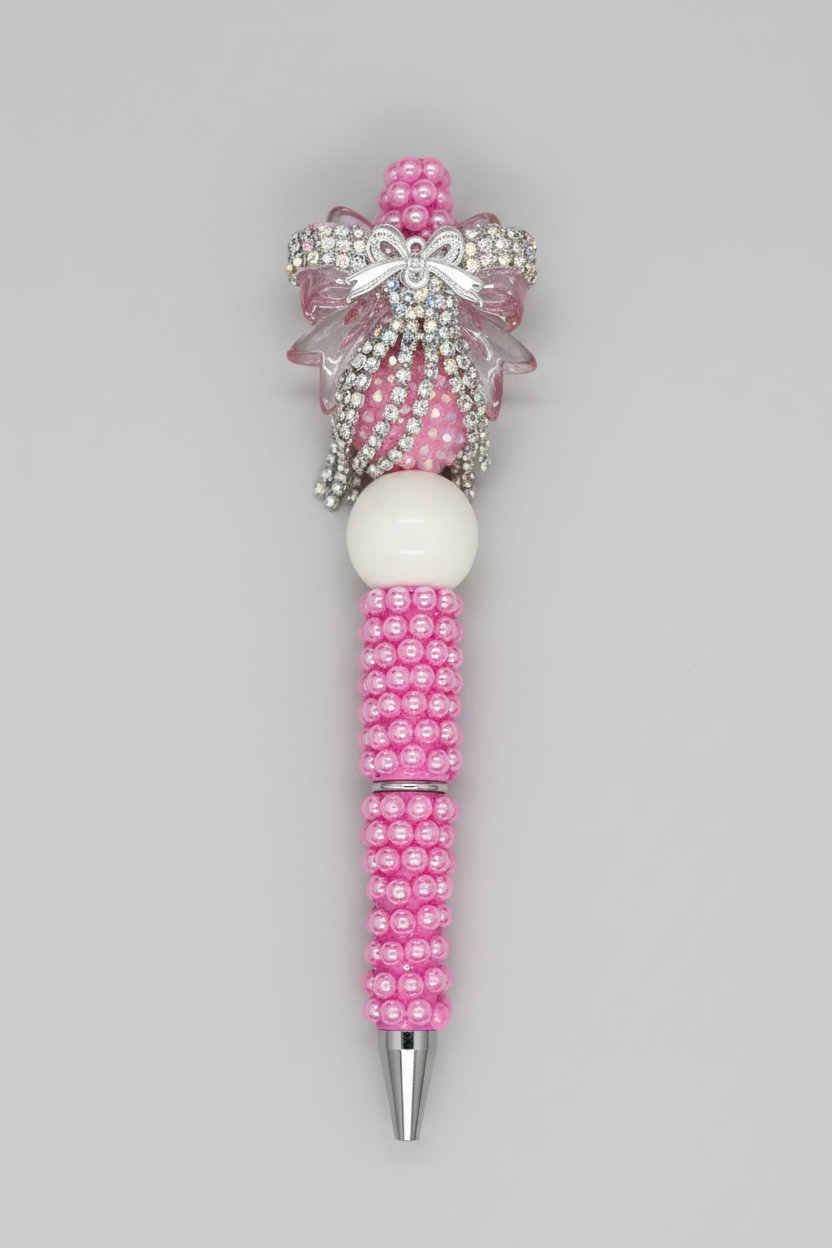 Pink Pearl Bling Out Ink Pen