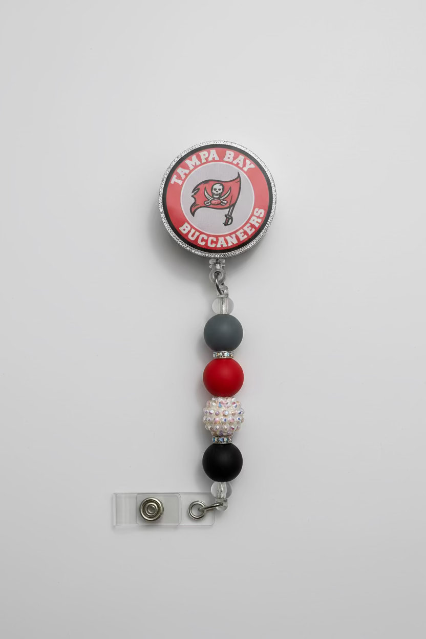 Tampa Bay Buccaneers Football Badge Reel – NFL Fan Accessory