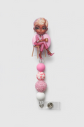 Professional Women Badge Reel – Pink Power Boss Lady Design