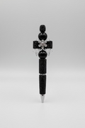 All Black Blinged Out Ink Pen with Bow