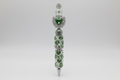 Rhinestone Blinged Out Green & Clear Heart Shape Stone Ink Pen