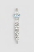 Clear Stone & Sky Blue Butterfly Blinged Out Ink Pen